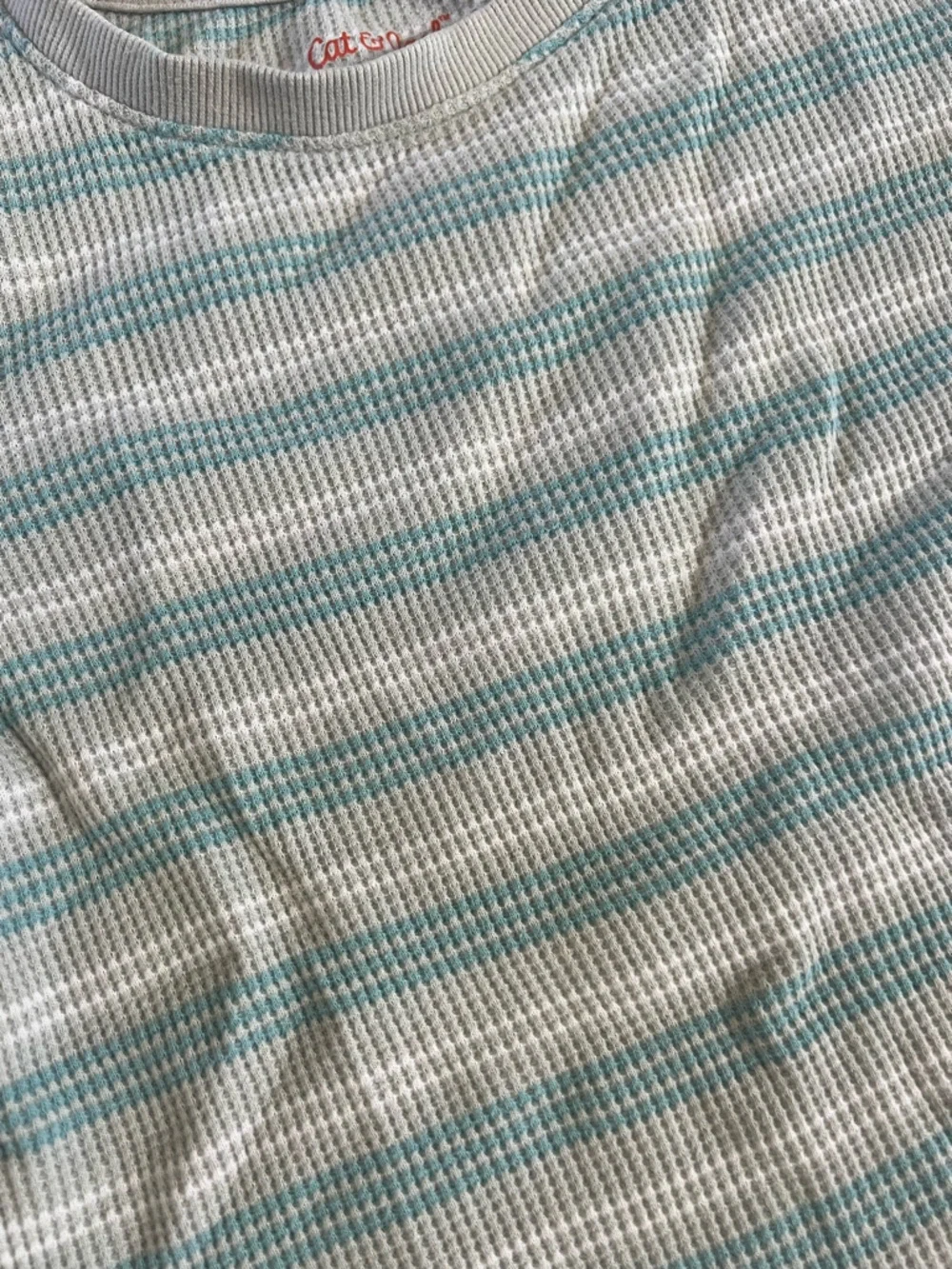Cat & Jack Girls Striped Waffle Knit T-shirt Size Medium 7/8